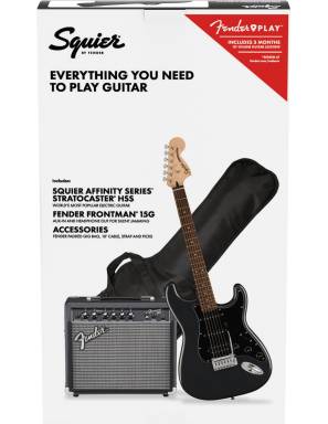 Pack Guitarra Eléctrica Squier By Fender Affinity Series Stratocaster HSS LRL CFM 15G