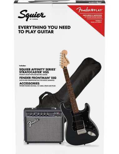 Pack Guitarra Eléctrica Squier By Fender Affinity Series Stratocaster Hss Lrl Cfm 15G en caja