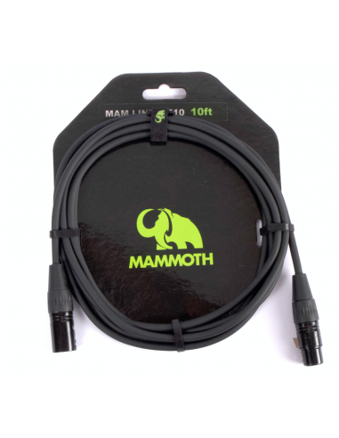 Cable Micrófono Mammoth Premium 10FT XLR-XLR frontal