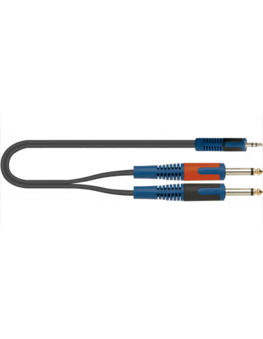 Cable Audio Quik Lok Mini Jack- Jack x2 5 Metros frontal
