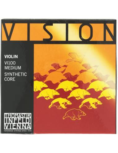 Juego Cuerdas Violín Thomastik Vision VI100 4/4 Tensión Media frontal